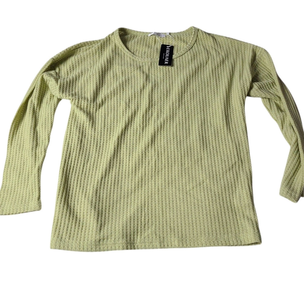 NWT | EKOUAER | LONG SLEEVE RIBBED TOP | SIZE SMALL - Picture 2 of 11